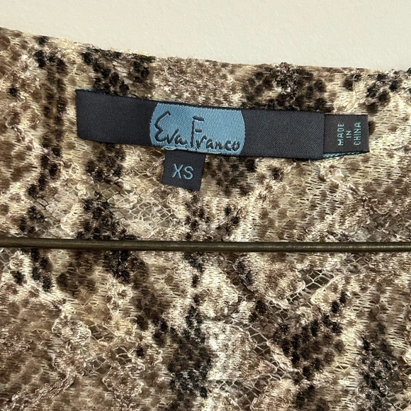 NWT Anthropologie Eva Franco Willow Snakeskin Print Lace Flutter Sleeve Top XS - Picture 6 of 10